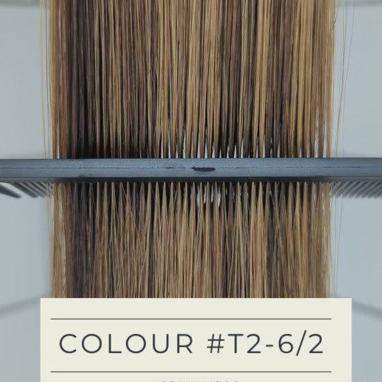 Balayage Brown Mixed Shades - T2-P2/6 - High-Quality Nano Ring Hair Extensions | Real Hair Co.