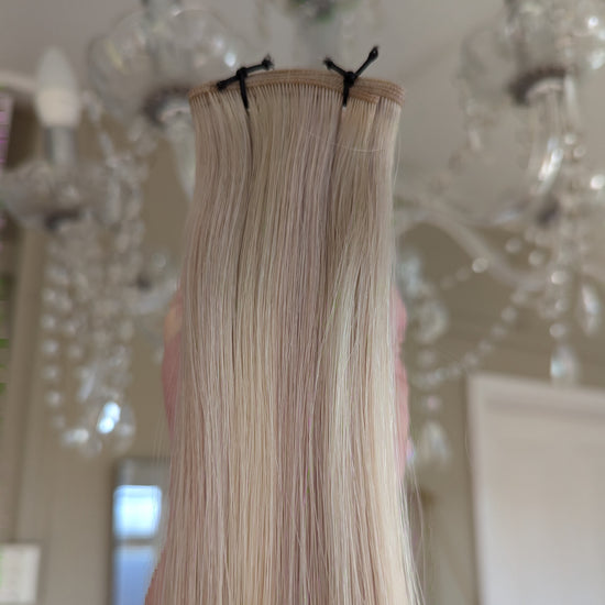 Balayage Lightest Ash Blonde  - T19-19/60 - Ultra-Thin Mini Weft Hair Extensions | Real Hair Co.