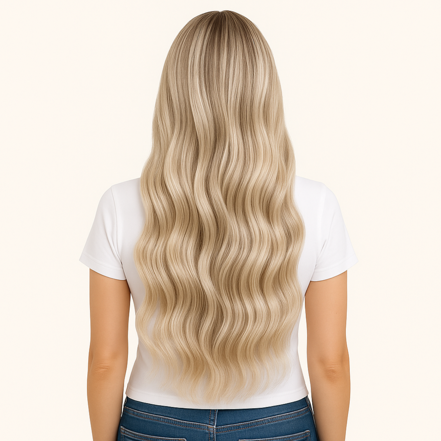 Hand Tied Weft Hair Extensions by Real Hair Co - Sun Kissed Blonde #T4-18/60 - 100% Remy Human Hair
