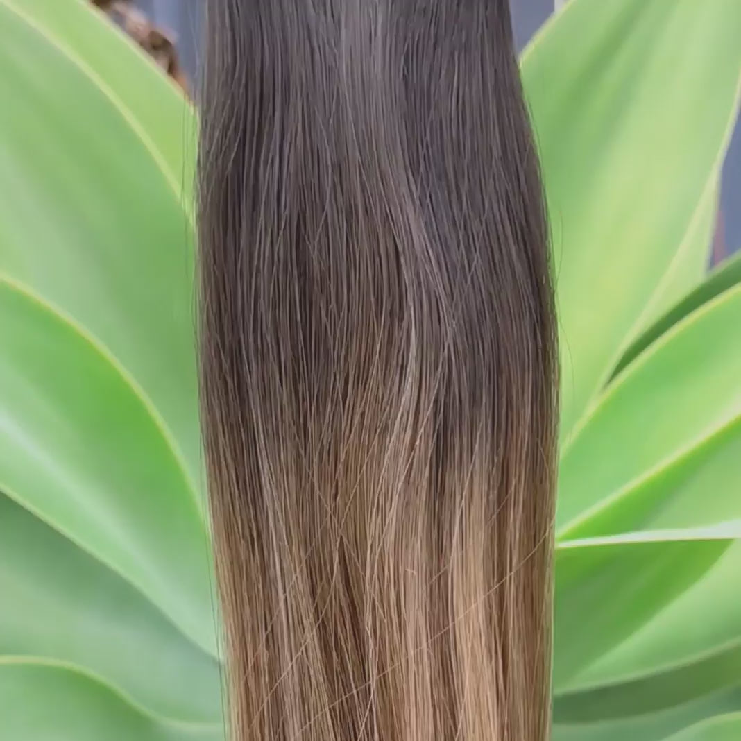 Rooted Balayage T2 - 27/4 Ultra-Thin Mini Weft Hair Extensions | Real Hair Co.