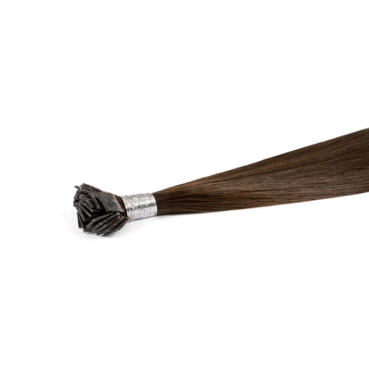 Dark Brown #2 keratin flat tip Hair Extension - REAL HAIR CO