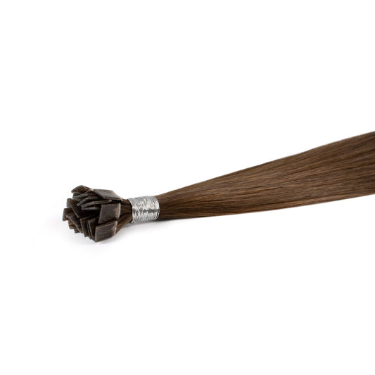 Chocolate Brown #4  keratin flat tip Hair Extension - REAL HAIR CO