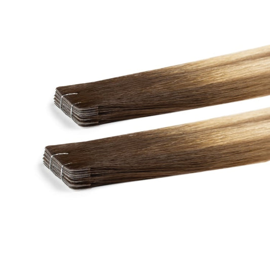 Rooted Balayage T4 - 8/60  Russian Invisible Tape Hair Extension - REAL HAIR CO