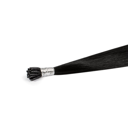 Jet Black #1 Micro Bead I tip Hair Extension - REAL HAIR CO