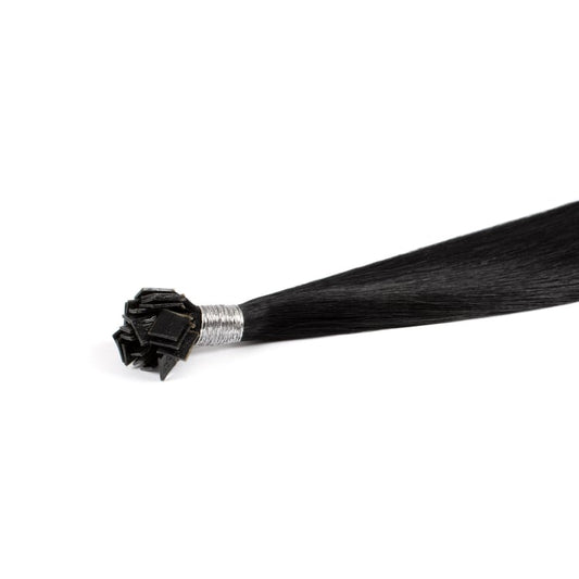 Jet Black #1 keratin flat tip Hair Extension - REAL HAIR CO