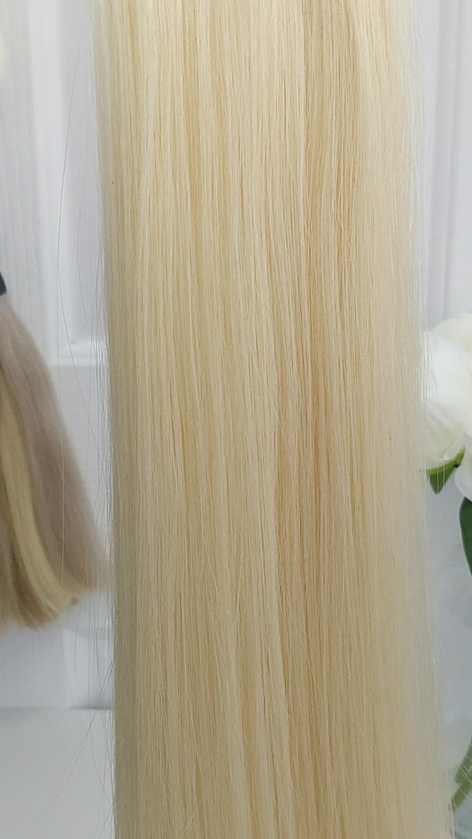 Platinum Blonde #60 Ultra-Thin Mini Weft Hair Extensions | Real Hair Co.