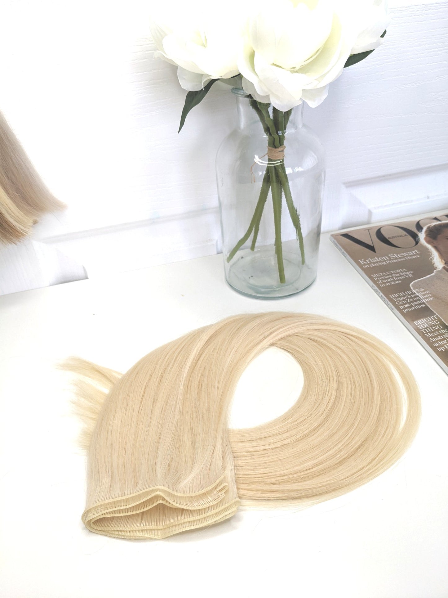 Platinum Blonde #60 Ultra-Thin Mini Weft Hair Extensions | Real Hair Co