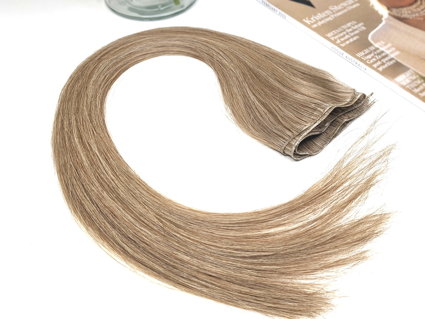 Ash & Platinum #8/60 Mix Blonde Ultra-Thin Mini Weft Hair Extensions | Real Hair Co