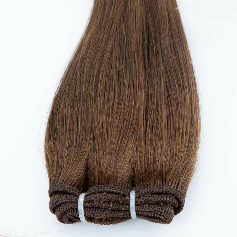 Chocolate Brown #4 Machine weft Hair Extension.