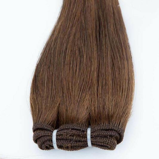Chocolate Brown #4 Machine weft Hair Extension.