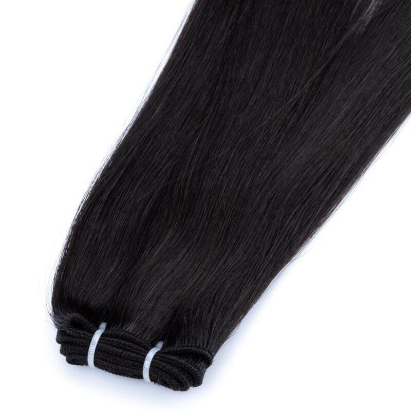 Jet Black #1 Machine weft Hair Extension.