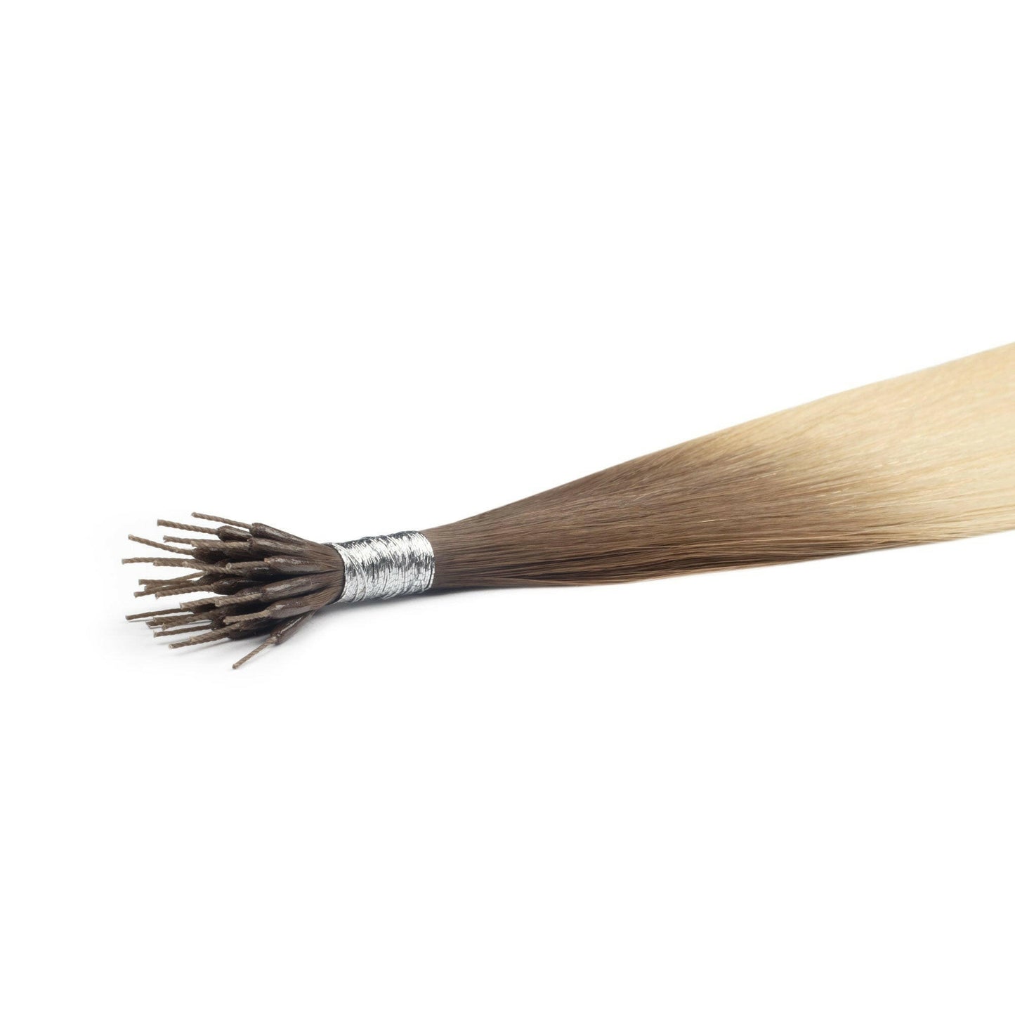 Ombre Brown to Platinum Blonde - T4/60 - High-Quality Nano Ring Hair Extensions | Real Hair Co.